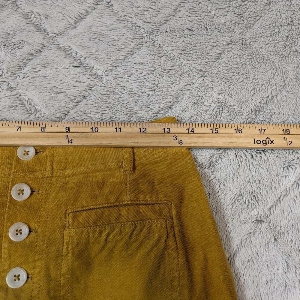 Free People Pants Women's 2 Yellow If You Love Something Button Fly Corduroy